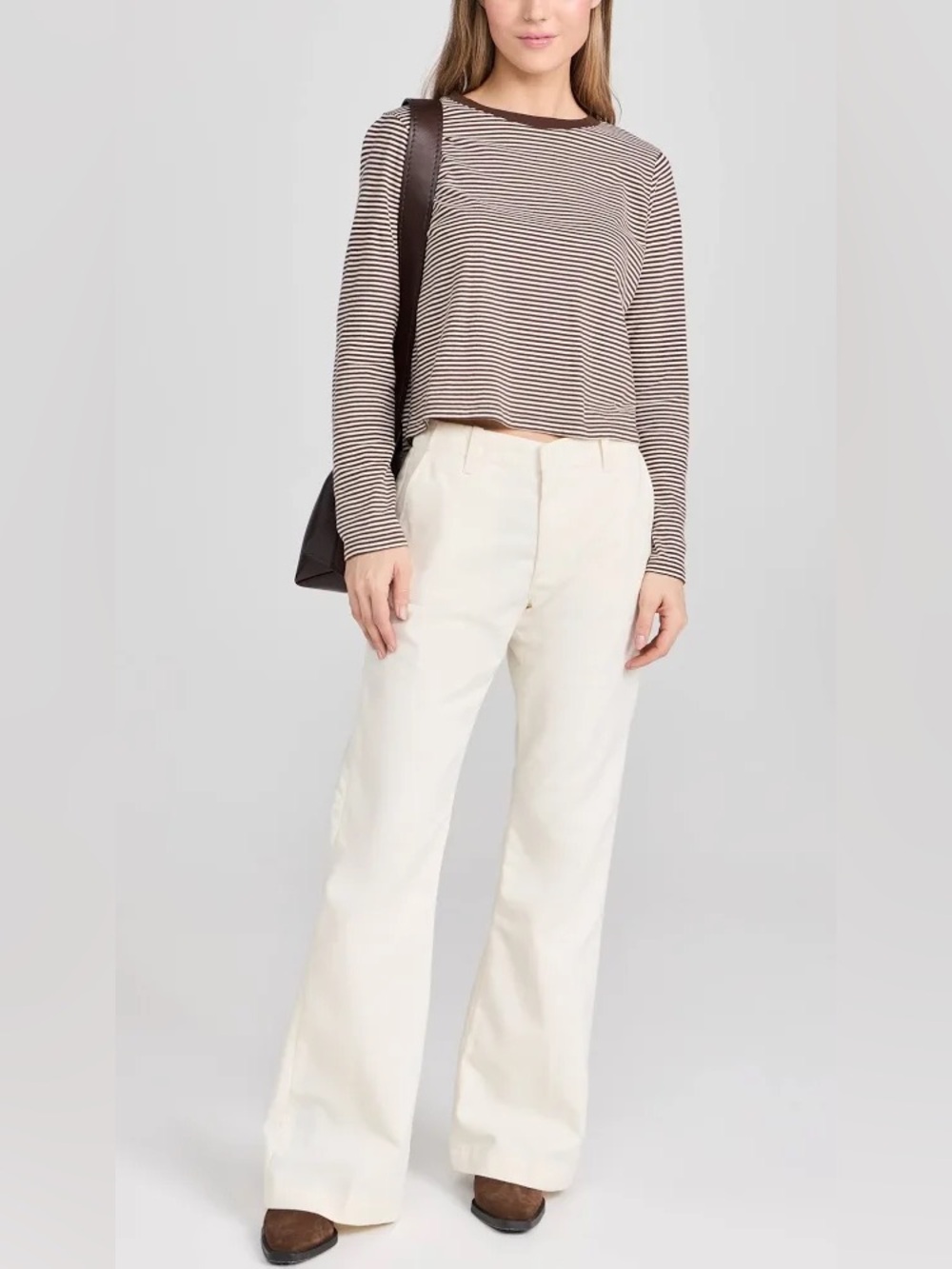 RE/DONE Mid-Rise Flared Trouser Ivory Jean (125) - Picture 4 of 9